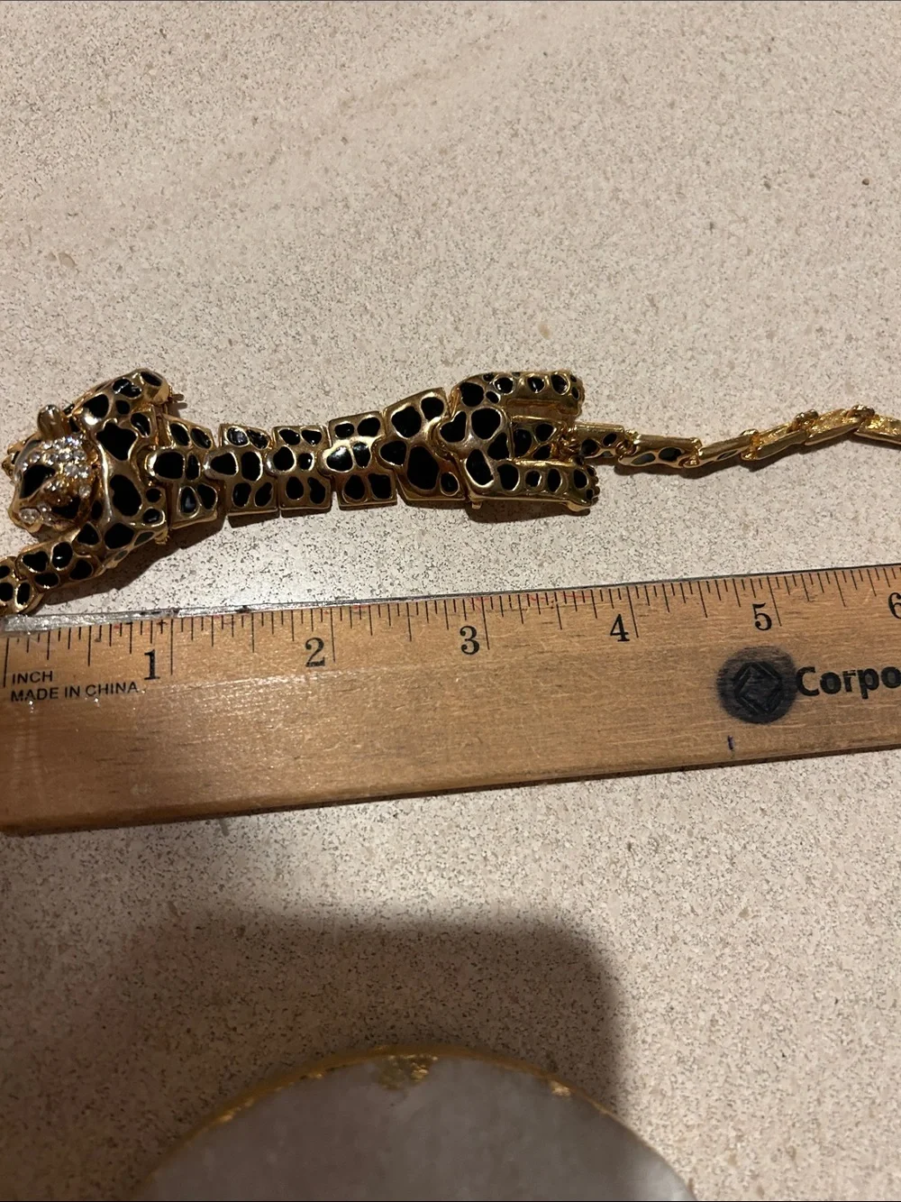 Gold and Black Leopard Accent Sculpture Necklace Pendant -Nature Core